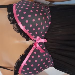 Nwt RENE ROFE Lingerie Sm/Med Polka Dot Set